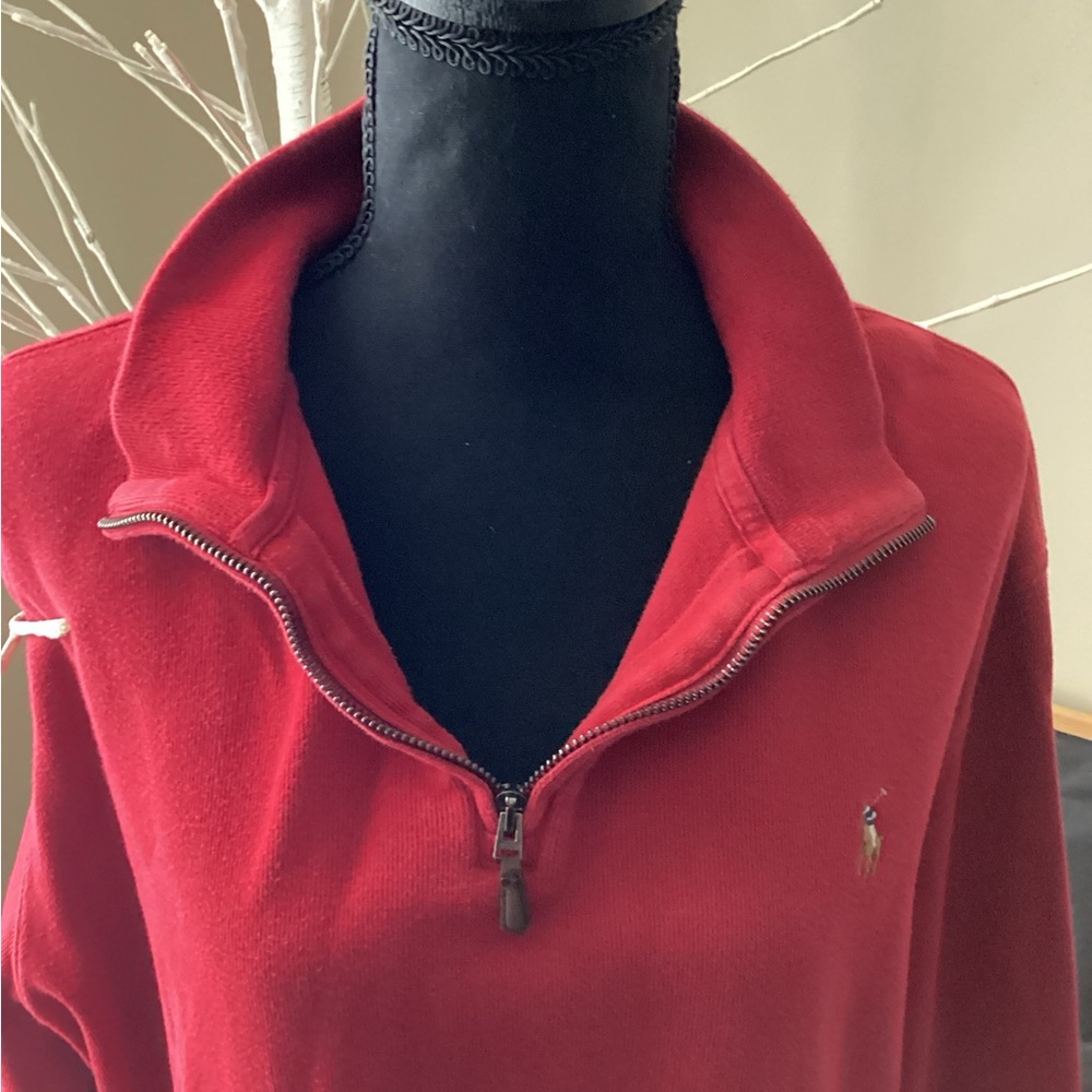 Red Polo Ralph Lauren Zip-Up Pullover